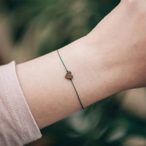 bracelet with wooden heart