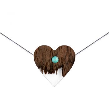 Tiny Wood Heart Necklaces
