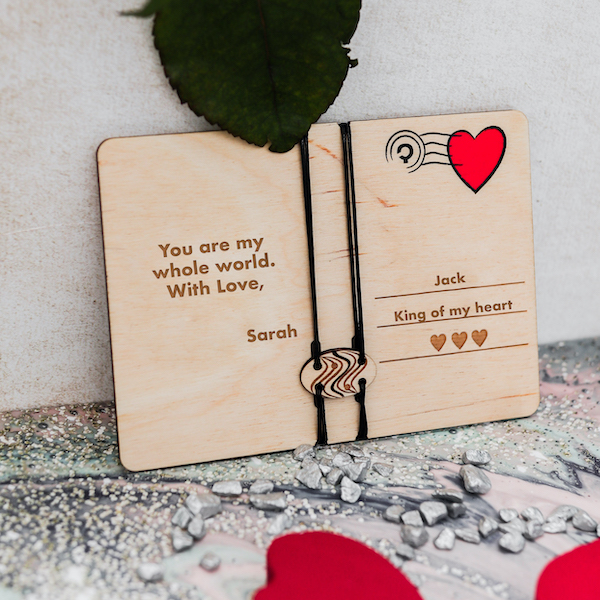 valentine's wooden card