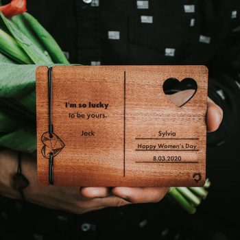women's day wooden card