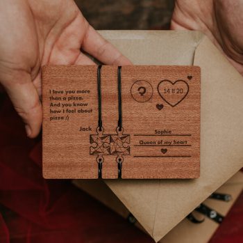 valentine's wooden card