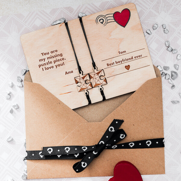 valentine's wooden card