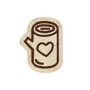 wooden pin heart log