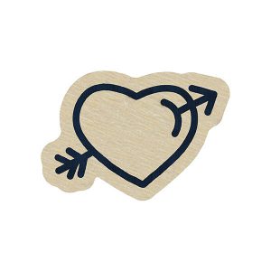 wooden pin heart arrrow