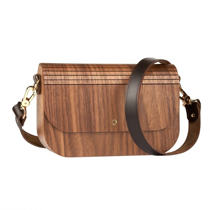 wooden handbag groove walnut