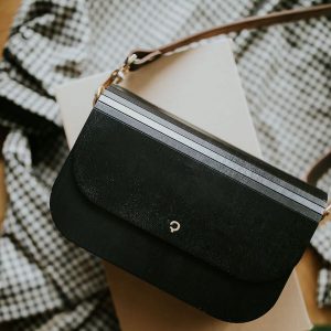 wooden handbag groove black maple