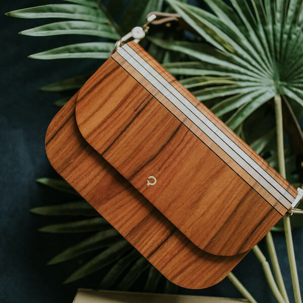 wooden handbag groove rosewood