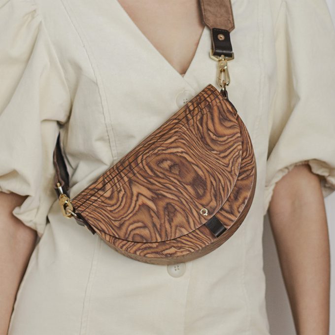 wooden handbag luna muscato