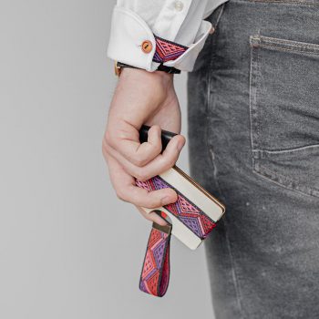 Set - cuff holders, wooden wallet, keyring