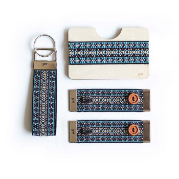 Set - Keychain, Cuff holders and wooden wallet