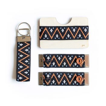 Set - Keychain, Cuff holders and wooden wallet