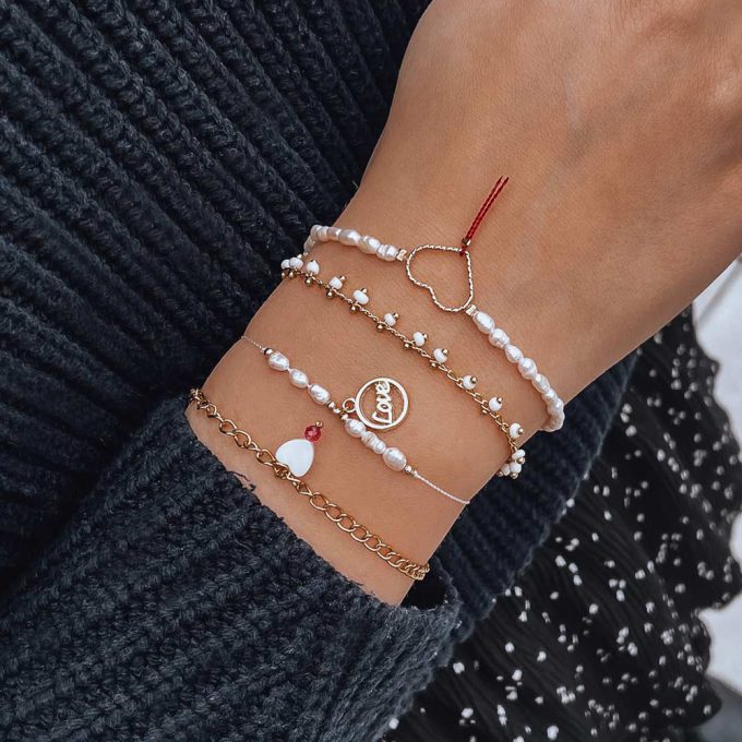 white bracelets